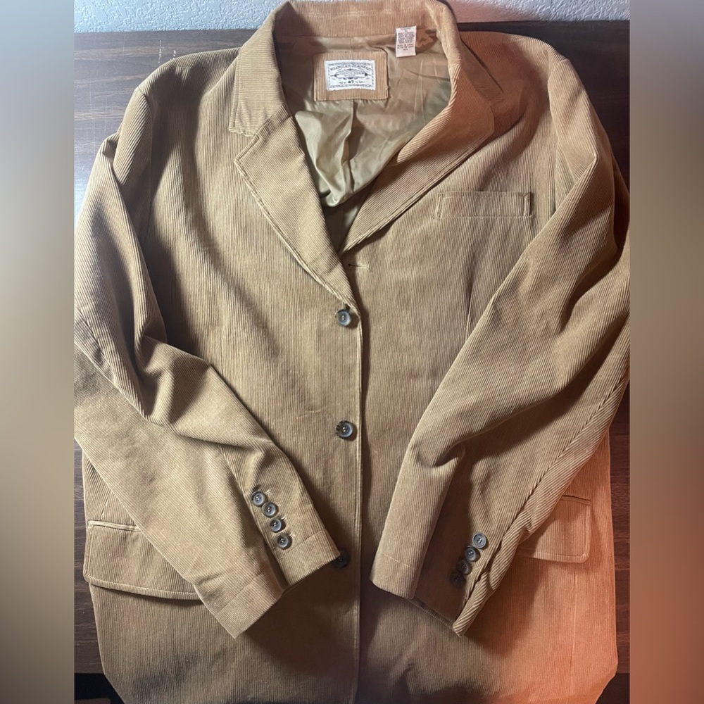 Wrangler Jeans Co Vintage Western Wear Tan Corduroy  Sport Jacket XL